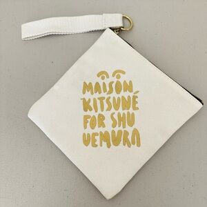 Maison Kitsuné White and Gold Cosmetic Pouch